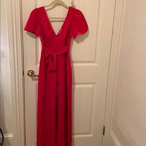 Red Lace Jumpsuit